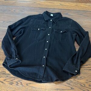 Old Navy Black Button-Up Blouse